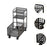 Under Desk Utility Cart Mobile Rolling Cart for Dressing Room Farmhouse Home Black Three Layer