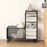 Under Desk Utility Cart Mobile Rolling Cart for Dressing Room Farmhouse Home Black Three Layer