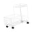 Under Desk Utility Cart Mobile Rolling Cart for Dressing Room Farmhouse Home White Double Layer