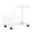 Under Desk Utility Cart Mobile Rolling Cart for Dressing Room Farmhouse Home White Double Layer