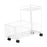 Under Desk Utility Cart Mobile Rolling Cart for Dressing Room Farmhouse Home White Double Layer