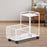 Under Desk Utility Cart Mobile Rolling Cart for Dressing Room Farmhouse Home White Double Layer