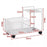 Under Desk Utility Cart Mobile Rolling Cart for Dressing Room Farmhouse Home White Double Layer