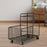 Under Desk Utility Cart Mobile Rolling Cart for Dressing Room Farmhouse Home Black Double Layer