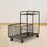 Under Desk Utility Cart Mobile Rolling Cart for Dressing Room Farmhouse Home Black Double Layer