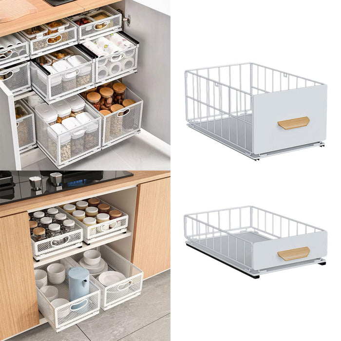 Pull Out Cabinet Organizer Space Saving for Cabinets Under Sink Living Rooms 45cmx24cmx18cm