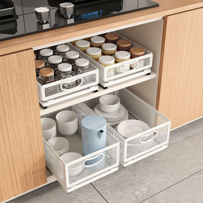 Pull Out Cabinet Organizer Space Saving for Cabinets Under Sink Living Rooms 45cmx24cmx18cm