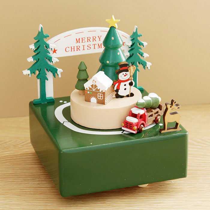 Wood Musical Box Play Melody Ornaments Handmade Music Box Music Box Figurine Truck