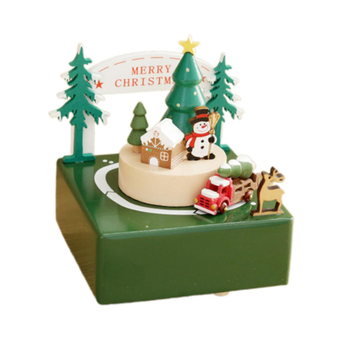 Wood Musical Box Play Melody Ornaments Handmade Music Box Music Box Figurine Truck