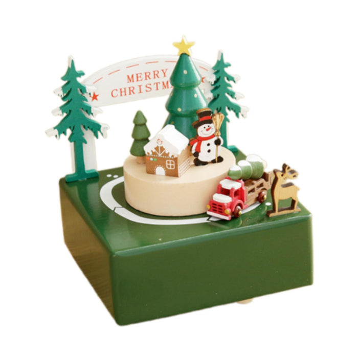 Wood Musical Box Play Melody Ornaments Handmade Music Box Music Box Figurine Truck