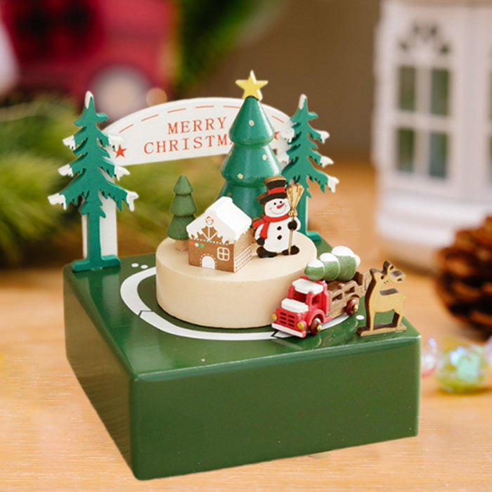 Wood Musical Box Play Melody Ornaments Handmade Music Box Music Box Figurine Truck