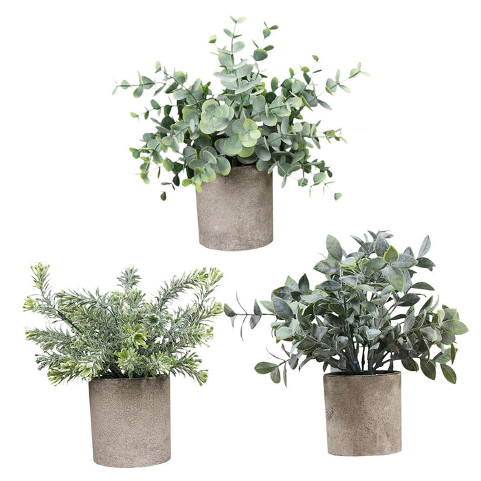 3 Pieces Artificial Potted Plants Artificial Bonsai for Office Bedroom Shelf