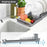 Dish Drying Rack Extendable with Cutlery Holder with Drainboard Dish Drainer Gray