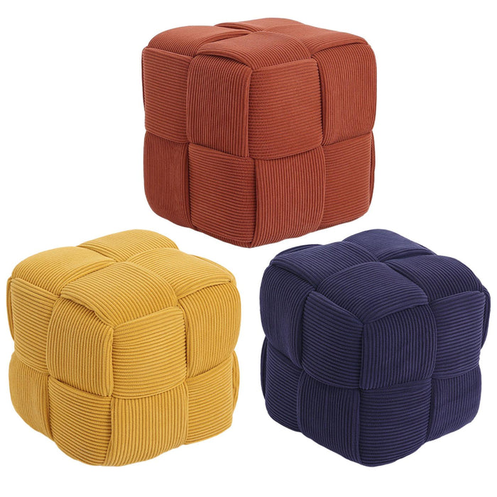 Square Footstool Non Slip Creative Footrest for Bedroom Playroom Living Room Orange