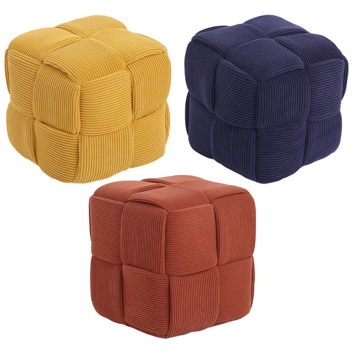 Square Footstool Non Slip Creative Footrest for Bedroom Playroom Living Room Orange