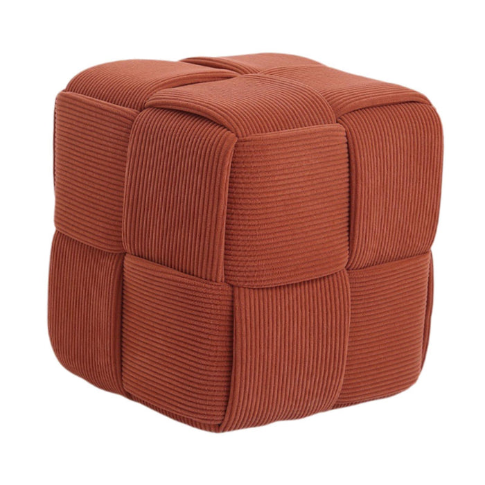 Square Footstool Non Slip Creative Footrest for Bedroom Playroom Living Room Orange