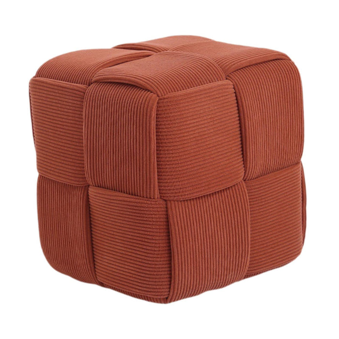 Square Footstool Non Slip Creative Footrest for Bedroom Playroom Living Room Orange