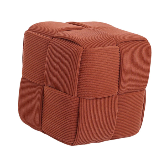 Square Footstool Non Slip Creative Footrest for Bedroom Playroom Living Room Orange