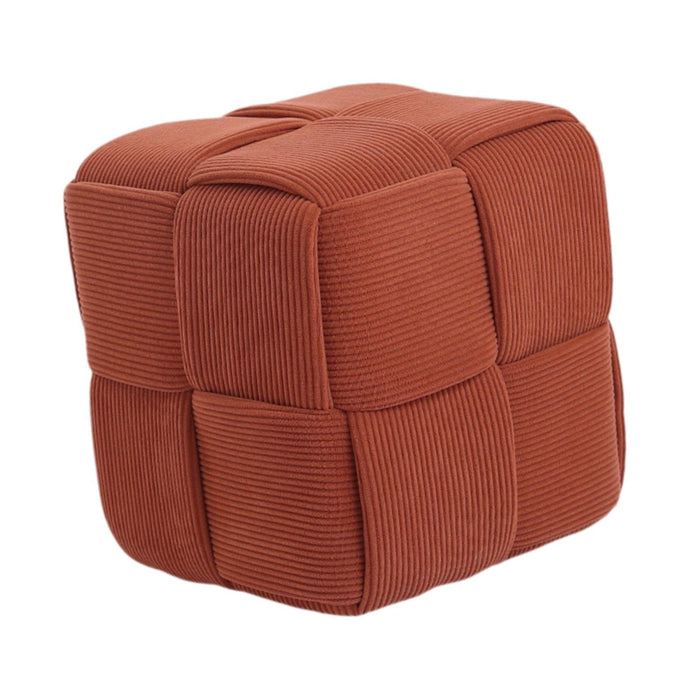 Square Footstool Non Slip Creative Footrest for Bedroom Playroom Living Room Orange