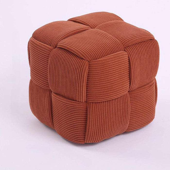 Square Footstool Non Slip Creative Footrest for Bedroom Playroom Living Room Orange