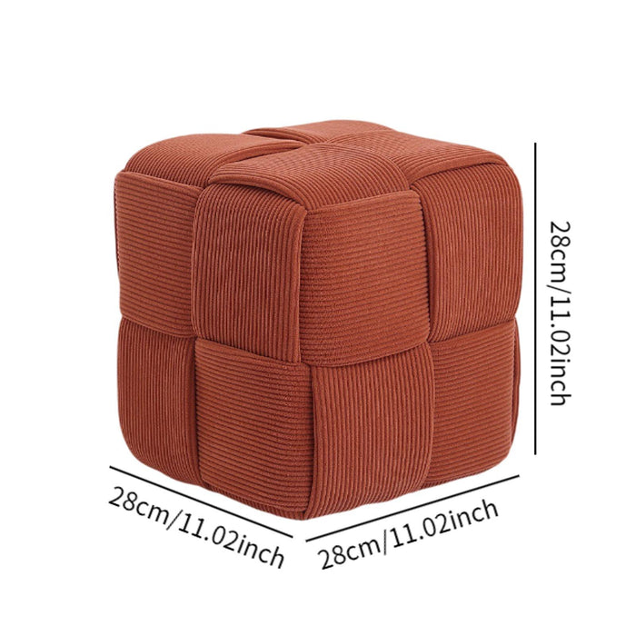 Square Footstool Non Slip Creative Footrest for Bedroom Playroom Living Room Orange