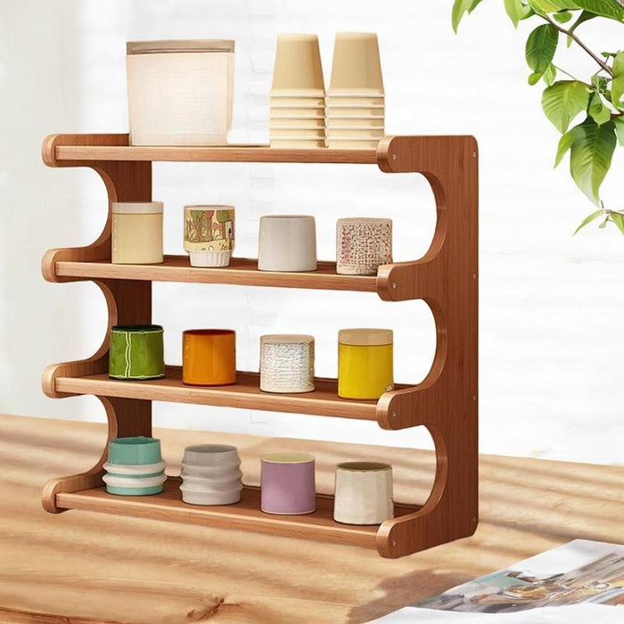 Desktop Organizer 4 Layer Home Tabletop Stand Display Shelf for Dorm Kitchen