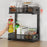 Under Sink Organizer Space Saving 2 Tier Pull Out for Pantry Cabinet Kitchen Black 1pcs