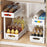 Under Sink Organizer Space Saving 2 Tier Pull Out for Pantry Cabinet Kitchen White 2pcs