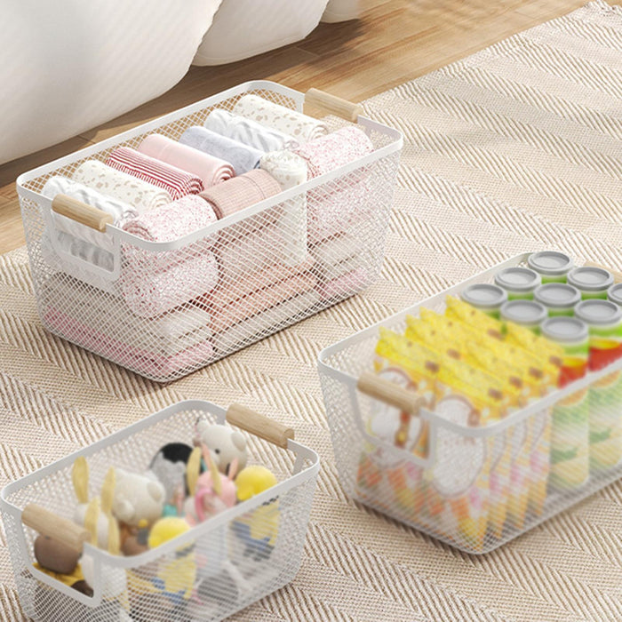 Organizer Bin Breathable Multifunctional Storage Bin Reusable Storage Basket 25cmx17cmx11cm