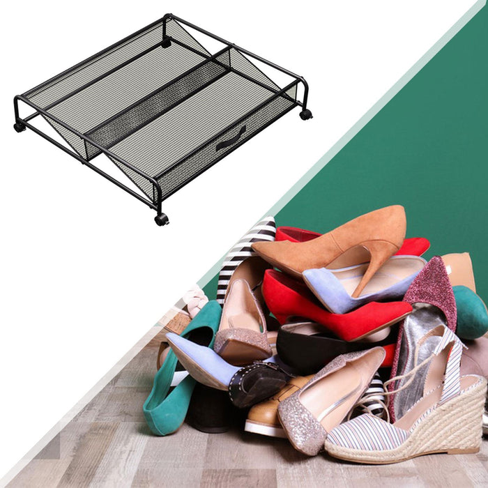 Under Bed Shoe Storage for Apartment Underbed Carbon Steel Storage Container