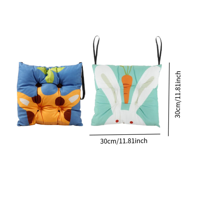 2x Chair Pads for Dining Chairs Soft Seat Cushion for Kitchen Garden Bedroom Bunny and Deer