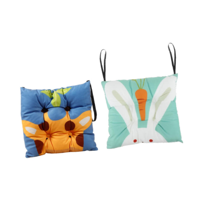 2x Chair Pads for Dining Chairs Soft Seat Cushion for Kitchen Garden Bedroom Bunny and Deer