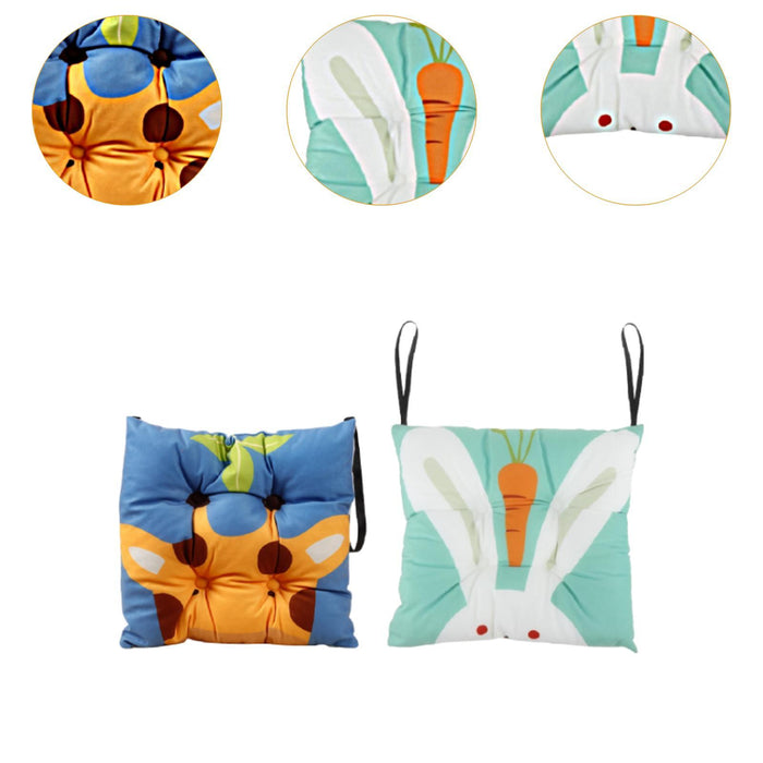 2x Chair Pads for Dining Chairs Soft Seat Cushion for Kitchen Garden Bedroom Bunny and Deer