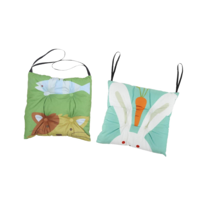 2x Chair Pads for Dining Chairs Soft Seat Cushion for Kitchen Garden Bedroom Bunny and Kitty