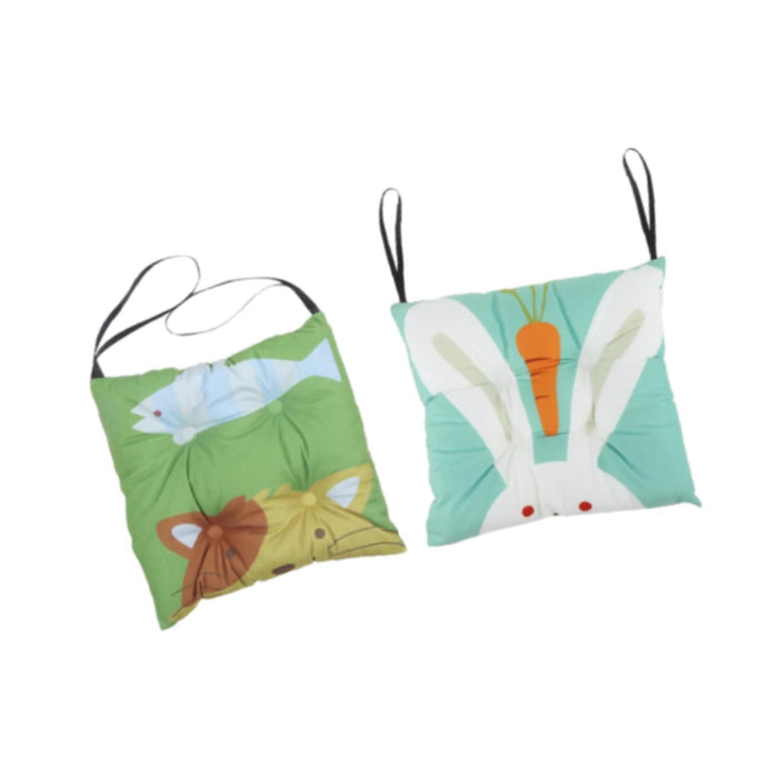 2x Chair Pads for Dining Chairs Soft Seat Cushion for Kitchen Garden Bedroom Bunny and Kitty