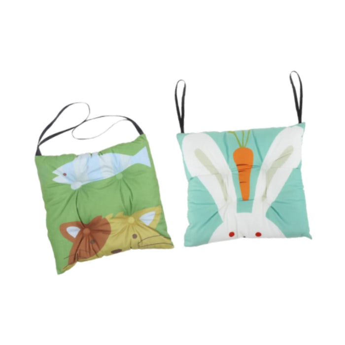 2x Chair Pads for Dining Chairs Soft Seat Cushion for Kitchen Garden Bedroom Bunny and Kitty