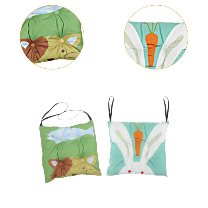 2x Chair Pads for Dining Chairs Soft Seat Cushion for Kitchen Garden Bedroom Bunny and Kitty