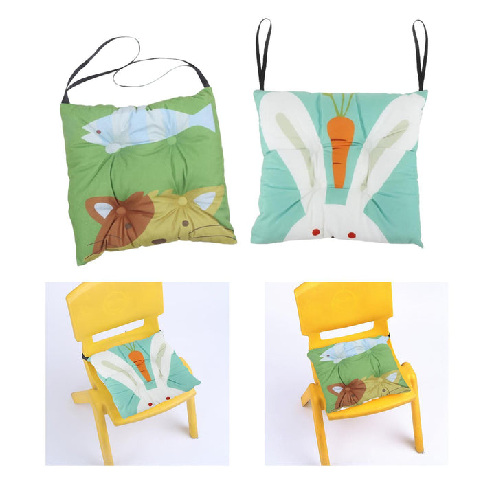 2x Chair Pads for Dining Chairs Soft Seat Cushion for Kitchen Garden Bedroom Bunny and Kitty