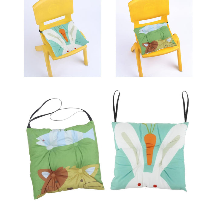 2x Chair Pads for Dining Chairs Soft Seat Cushion for Kitchen Garden Bedroom Bunny and Kitty