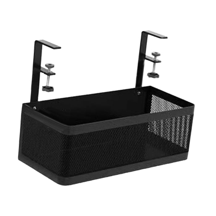 Under Desk Organizer Supplies Clamp on Basket for Kitchen Office Dining Room Black