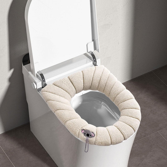 Toilet Seat Cover Comfortable Reusable Seat Cushion for Cafe Hotel Farmhouse Beige