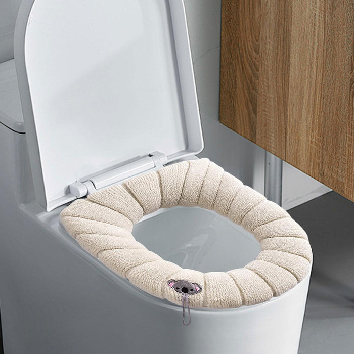 Toilet Seat Cover Comfortable Reusable Seat Cushion for Cafe Hotel Farmhouse Beige