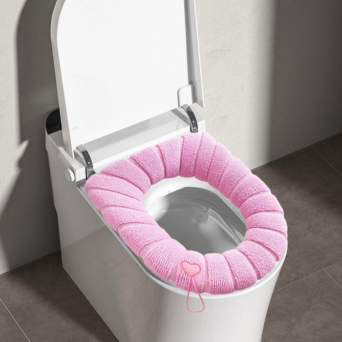 Toilet Seat Cover Comfortable Reusable Seat Cushion for Cafe Hotel Farmhouse Pink