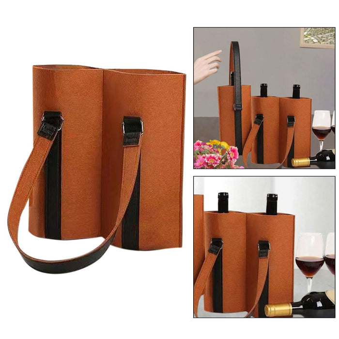 Wine Gift Bag Handbag Wine Bottle Carrier Tote for Wedding Picnic Party