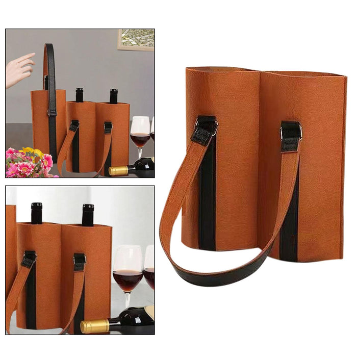 Wine Gift Bag Handbag Wine Bottle Carrier Tote for Wedding Picnic Party