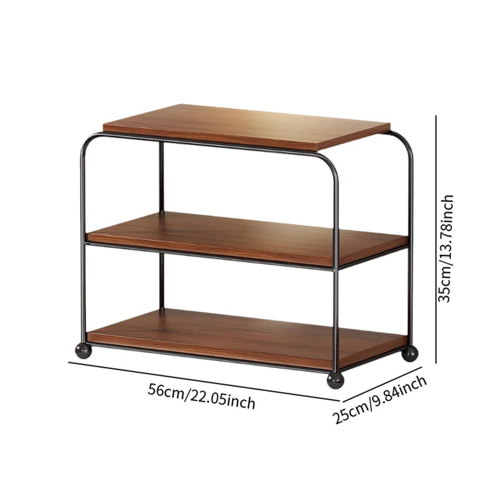 Table Shelf with Caster Bookshelf Desktop Shelf for Office Dresser Apartment