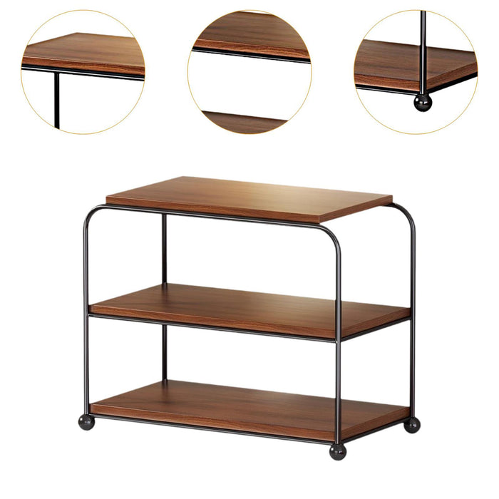 Table Shelf with Caster Bookshelf Desktop Shelf for Office Dresser Apartment