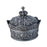 Jewelry Storage Box with Lid Creative Crown Design for Anniversary Gift Home Silver