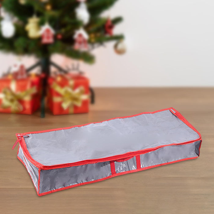 Christmas Wrapping Paper Storage Bag Wrapping Paper Storage for Home Holiday Silver Gray