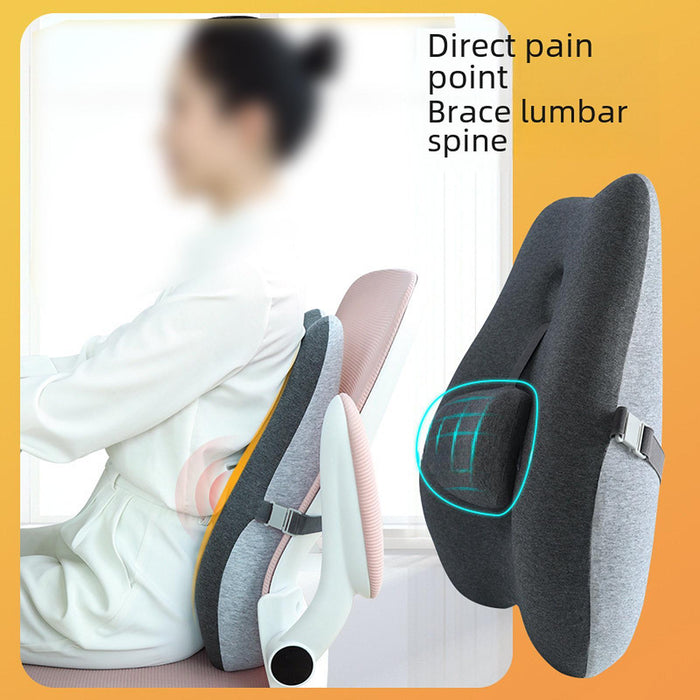 Lumbar Support Pillow Compact Seat Pillow for Home Long Sitting Office Chair Grey